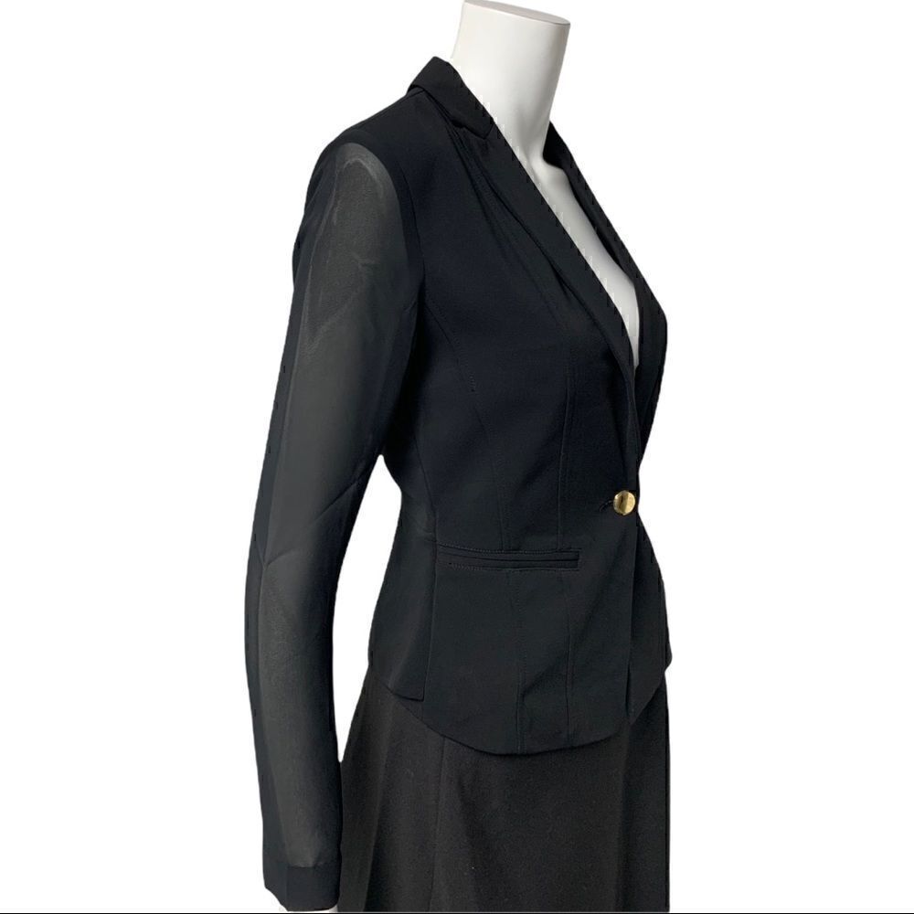 Cache Sheer Sleeves Single Button Jacket‎ NWT - image 3